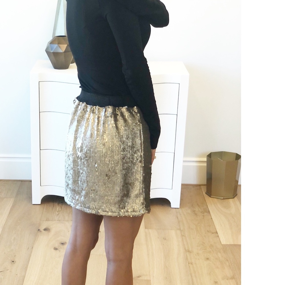 RENO Gold Sequin Mini Skirt NYE - Picture 6 of 8